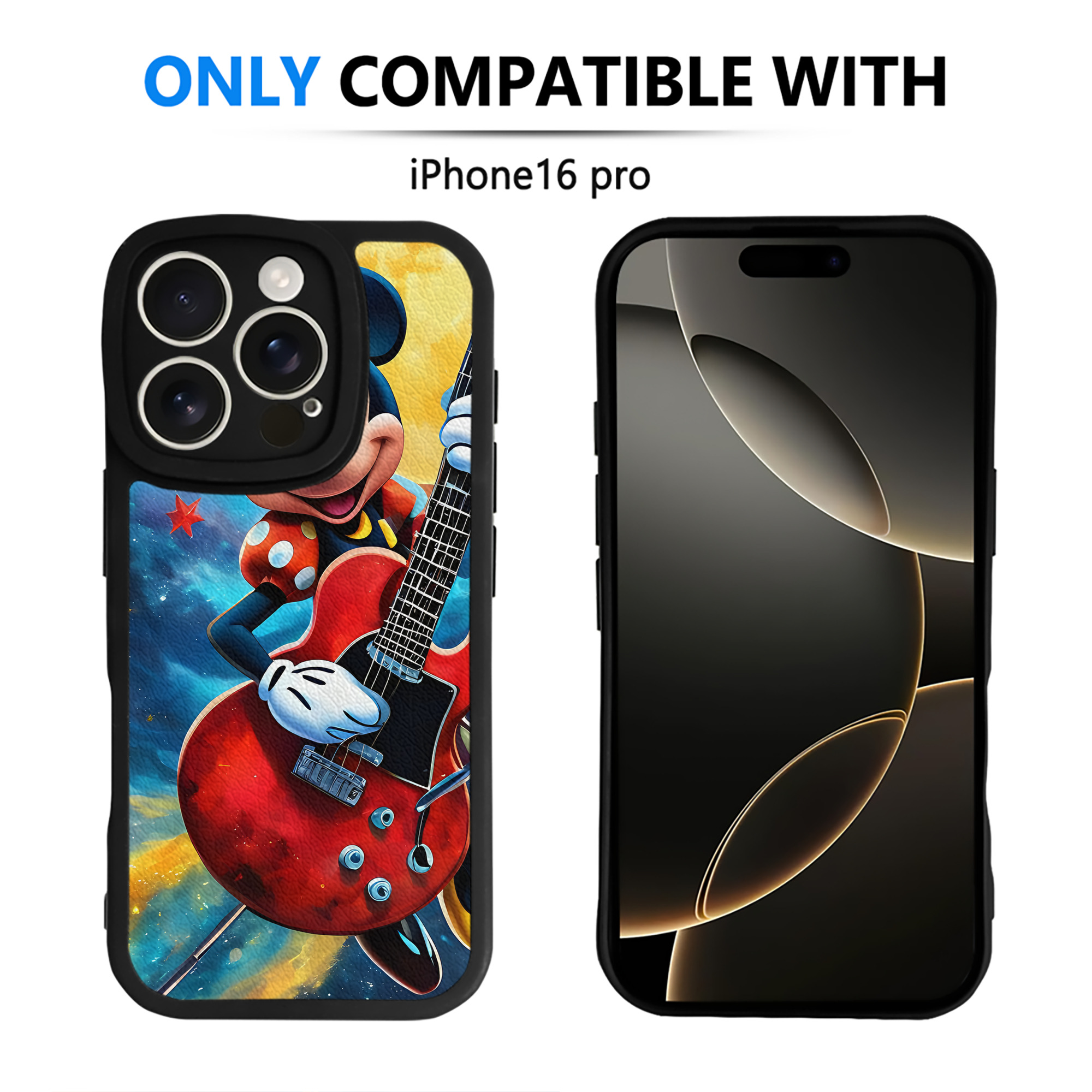 （画像用） ミッキーマウス Mickey Mouse 【iPhone 16シリーズ対応】シリコンスマホケース（レザー調） 材質：シリコン